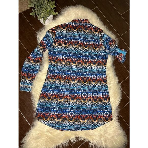 Panhandle Rough Stock western print pearl snap dress sz Large - Picture 5 of 11